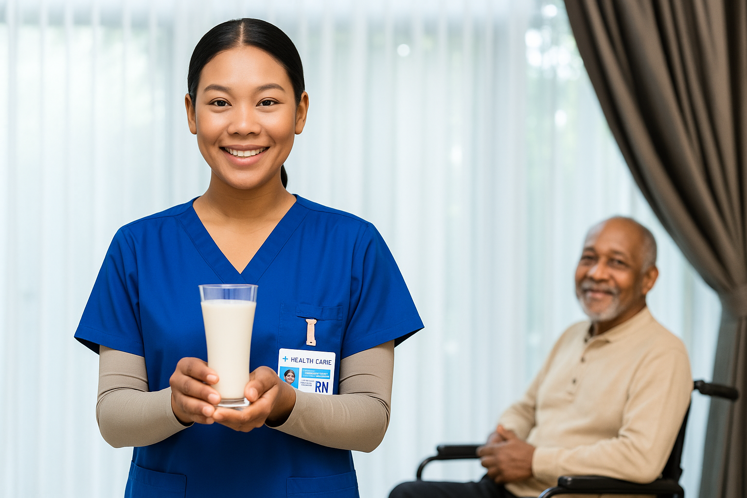 Professional caregiver providing personal care assistance in Lake County home